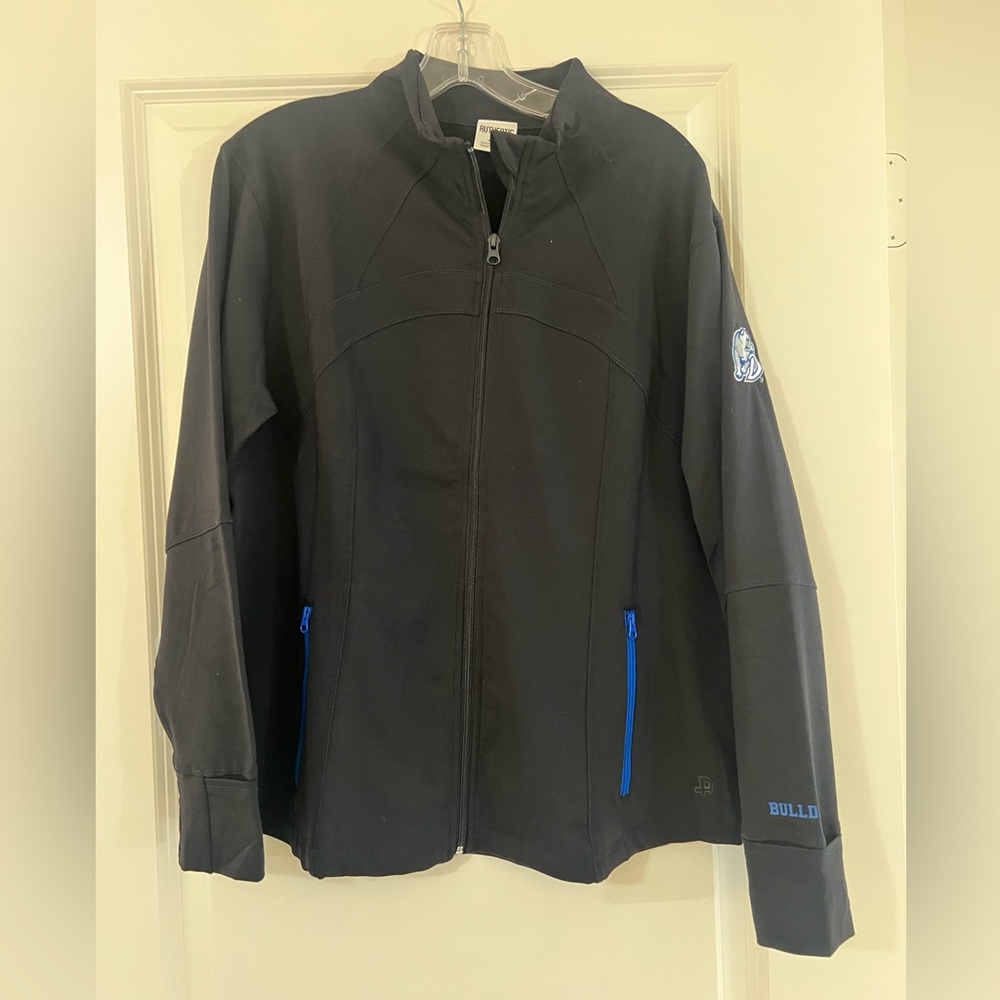 Drake University Black Full-Zip Jacket with Blue Accents